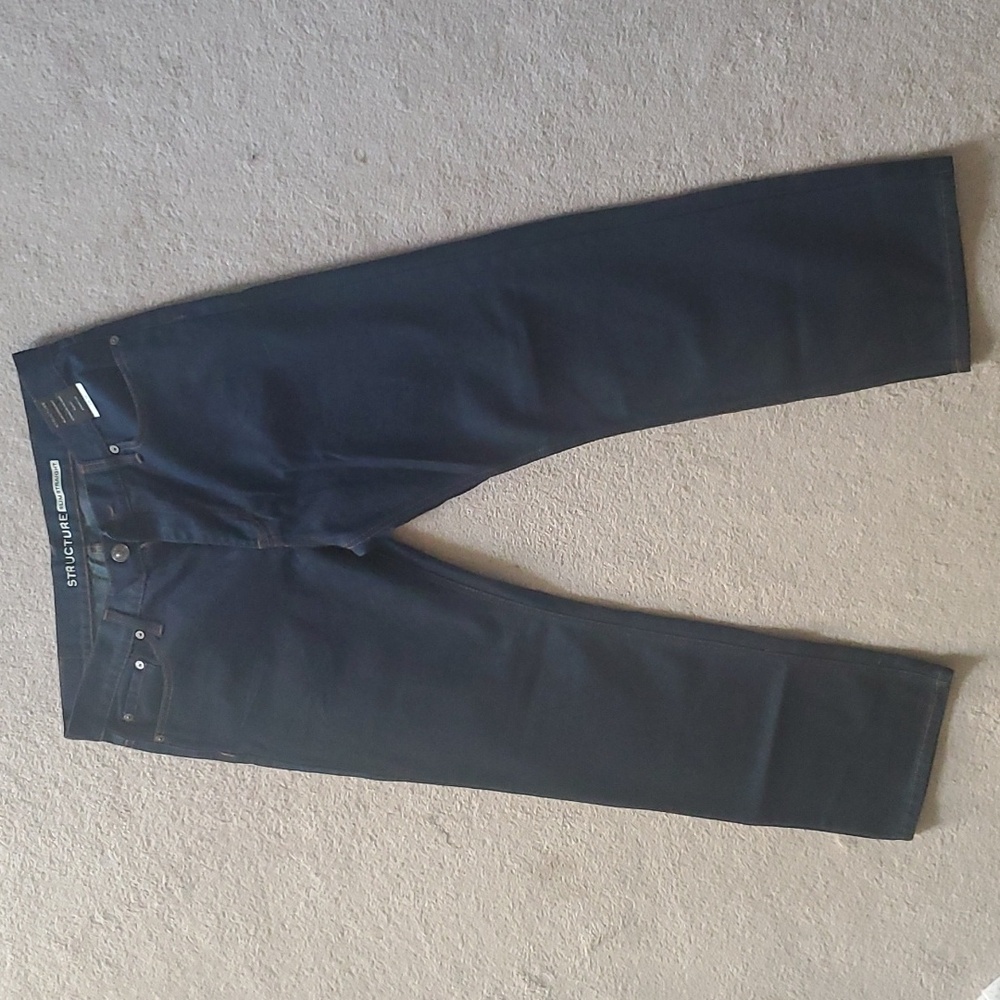 Brand New Mens Structure Core Denim, Slim Straight, 36×30, indigo Regid
